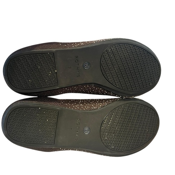 Rothys 7 Black Silver Metallic Glitter Loafers Flats Luxury Comfort Shoe Office - Picture 10 of 11